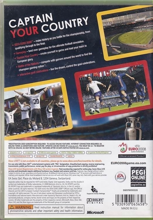 UEFA Euro 2008 - XBOX 360 (B Grade) (Genbrug)